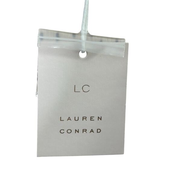 Lauren Conrad Ivory and Black Dot Ruffle Trim Belted Baby Doll Dress Sz XL New - Picture 9 of 10